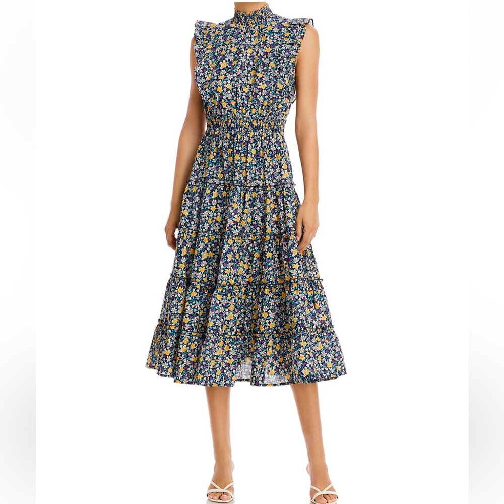 AQUA Sleeveless Floral Midi Dress